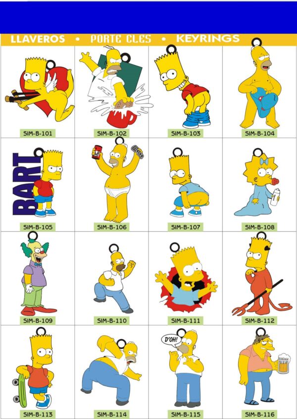 SIMPSONS Lyklakippa Bart á hjólabretti