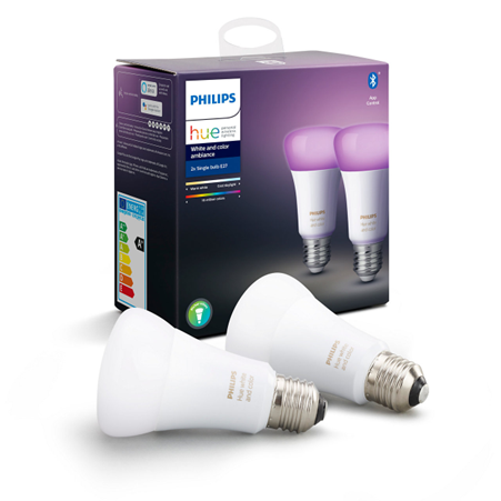 Philips Ljósaperur snjall HUE LED Lamp E27 2 pack