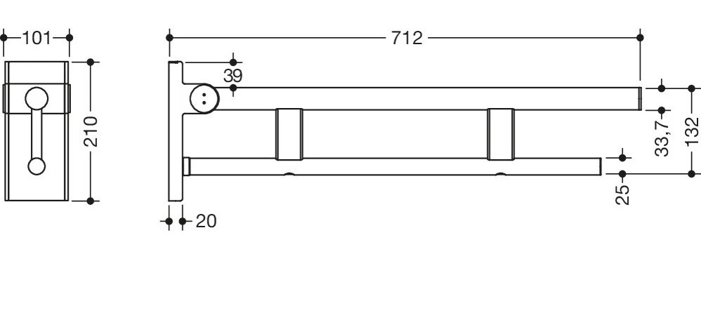 HEWI Duo Stuðningsslá Lyfti - Image 2