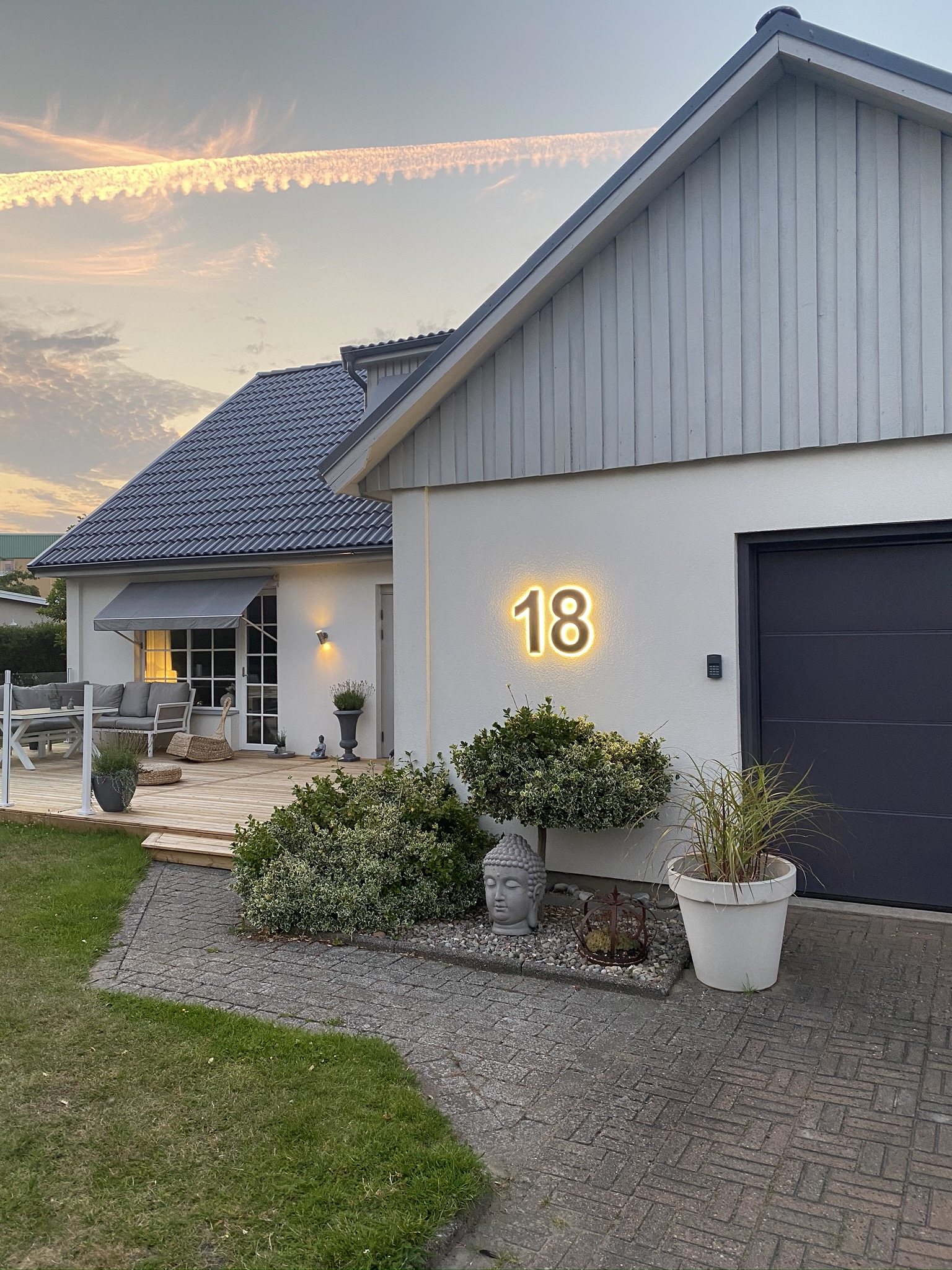 FINA Húsnúmer LED Ryðfrítt Nr 4