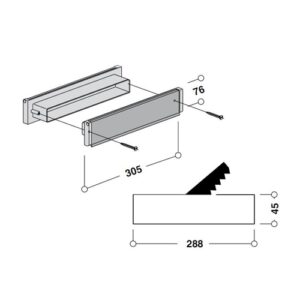 NORMBAU Bréfalúga - Silfur lúga/Hvítur stokkur/Hvít baklúga 305x76mm BE 3229