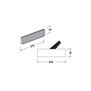 NORMBAU Bréfalúga Einföld Silfur 270x76mm