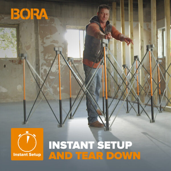 BORA Centipede 4ft x 4ft x 30in Vinnustöð með 4 X-Cups, 4 klemmum og taska - Image 7