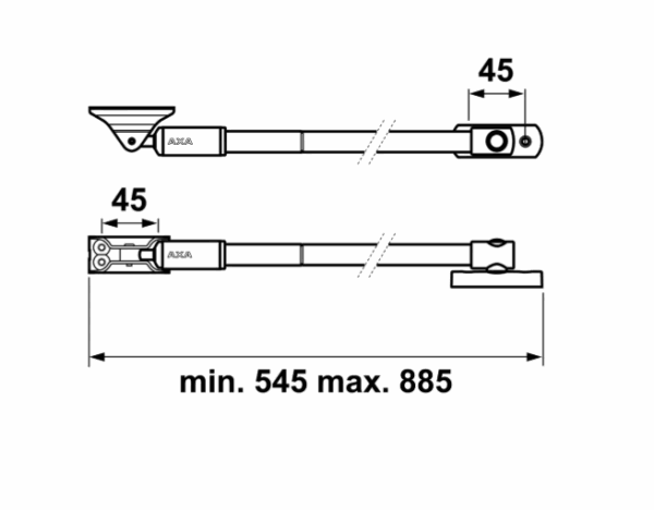 AXA Hurðarbremsa 545mm Útopnun - Image 7