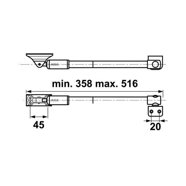 AXA Gluggabremsa 35IN 375mm - Image 2