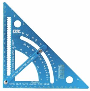 OX Vinkill stillanlegur Pro aluminium rafter square 180mm