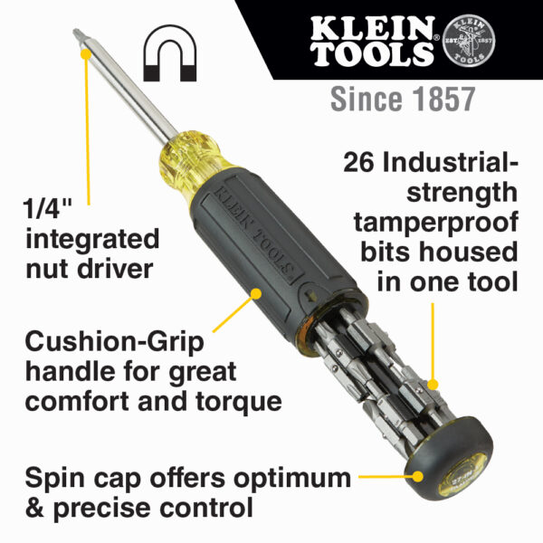 KLEIN TOOLS Skrúfjárn 27 í 1 MultiBit Höggþolið 32307 - Image 9