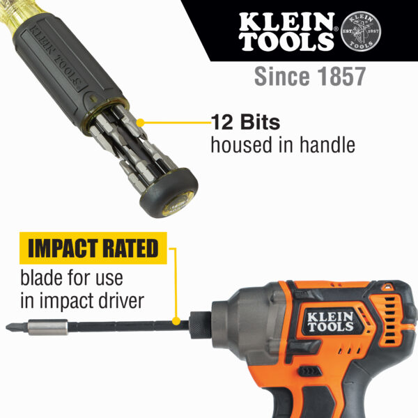 KLEIN TOOLS Skrúfjárn 14 í 1 MultiBit, stillanleg lengd 32303 - Image 5