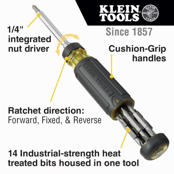 KLEIN TOOLS Skrúfjárn 15 í 1 MultiBit skrall 32305 - Image 5