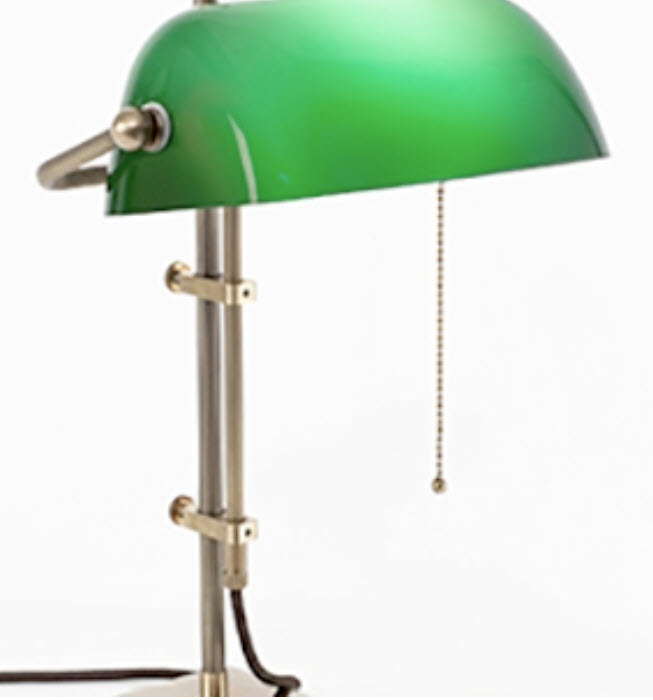 BERLINER Bankerleuchte Borðlampi Nickel matt m. grænum skermi - Image 3