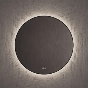 NOFER Spegill hringlaga m. baklýsingu Round mirror SPOT backlit perimeter Q80 Black mate SS.08080.N