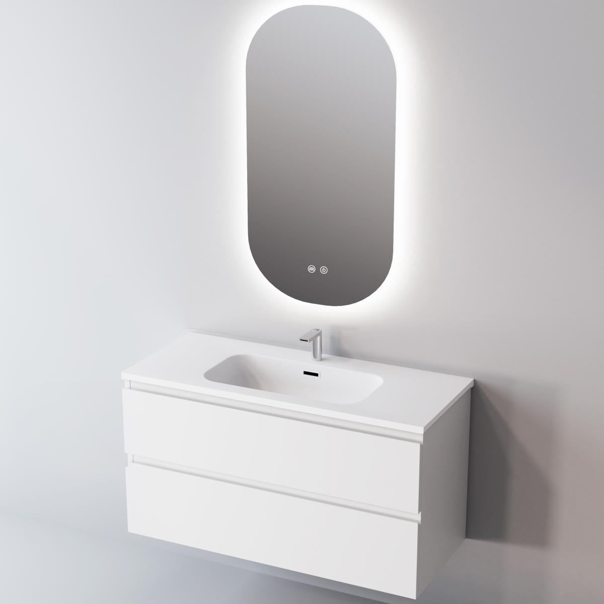 NOFER Spegill ávall PILL Oval backlit perimeter mirror 50x90 SL.05090 - Image 2