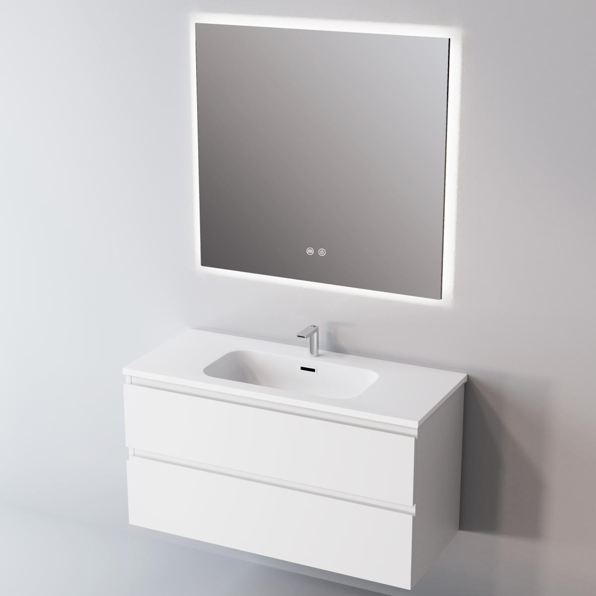 NOFER Spegill kantaður m. baklýsingu SUN square backlit perimeter mirror 80x80 SN.08080 - Image 3