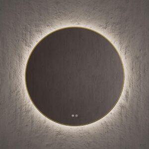 NOFER Spegill hringlaga Round mirror SPOT backlit perimeter Q80 Gold SS.08080.OR