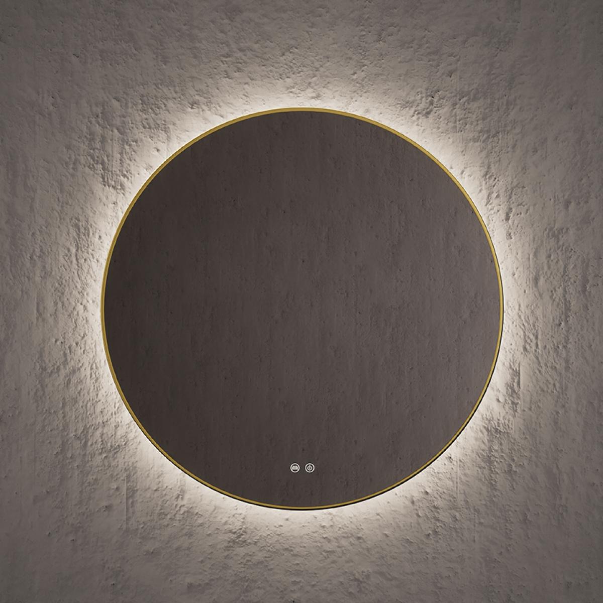 NOFER Spegill hringlaga Round mirror SPOT backlit perimeter Q80 Gold SS.08080.OR