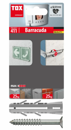TOX Barracuda Múrtappar 5/25 + skrúfur (12 pcs) 013701021