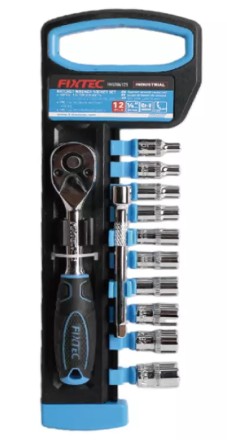 FIXTEC Topplyklasett 1/4" 12 stk