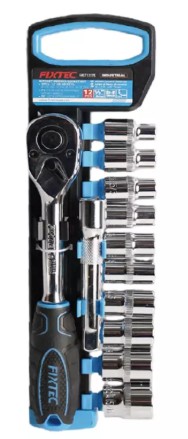 FIXTEC Topplyklasett 1/2" 12 stk