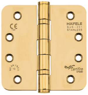 HAFELE Lamir 102x102x3mm (4"x4"x3mm) Messing Rúnuð horn VERÐ PR STK