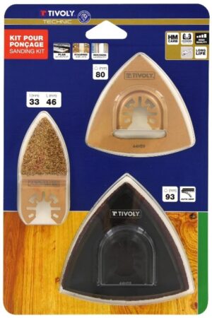 TIVOLY Fjölverkfærablöð slípun SANDING KIT