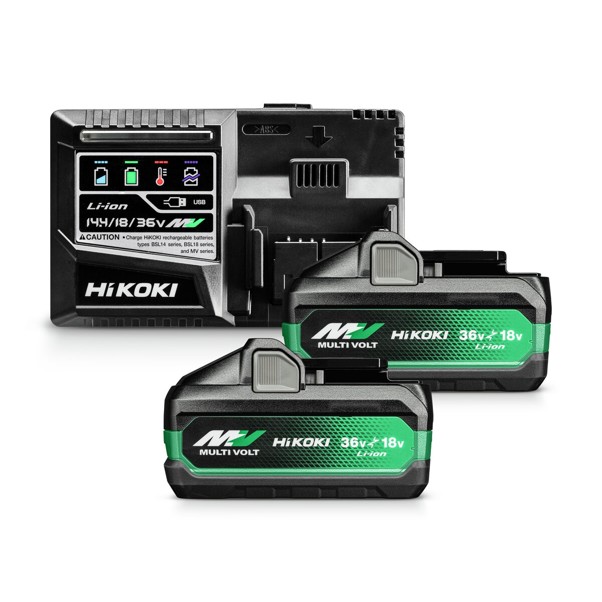 BoosterPack með tveimur MULTI VOLT rafhlöðum (BSL36B18X, 36V/18V – 8Ah/4Ah) og ofurhraðhleðslutæki