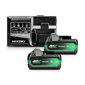 HIKOKI Rafhlöður og hleðslutæki Basic-Set MV 2 x 2,5/5,0 Ah.